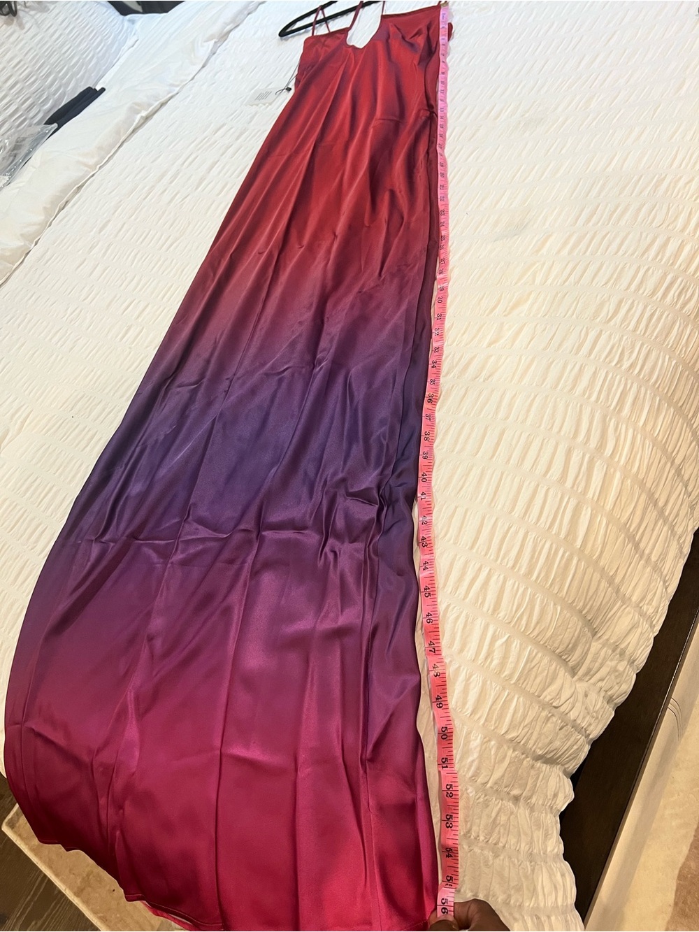 REVOLVE Ombré Red to Purple to Pink Satin Slip Maxi Dress - Picture 6 of 15